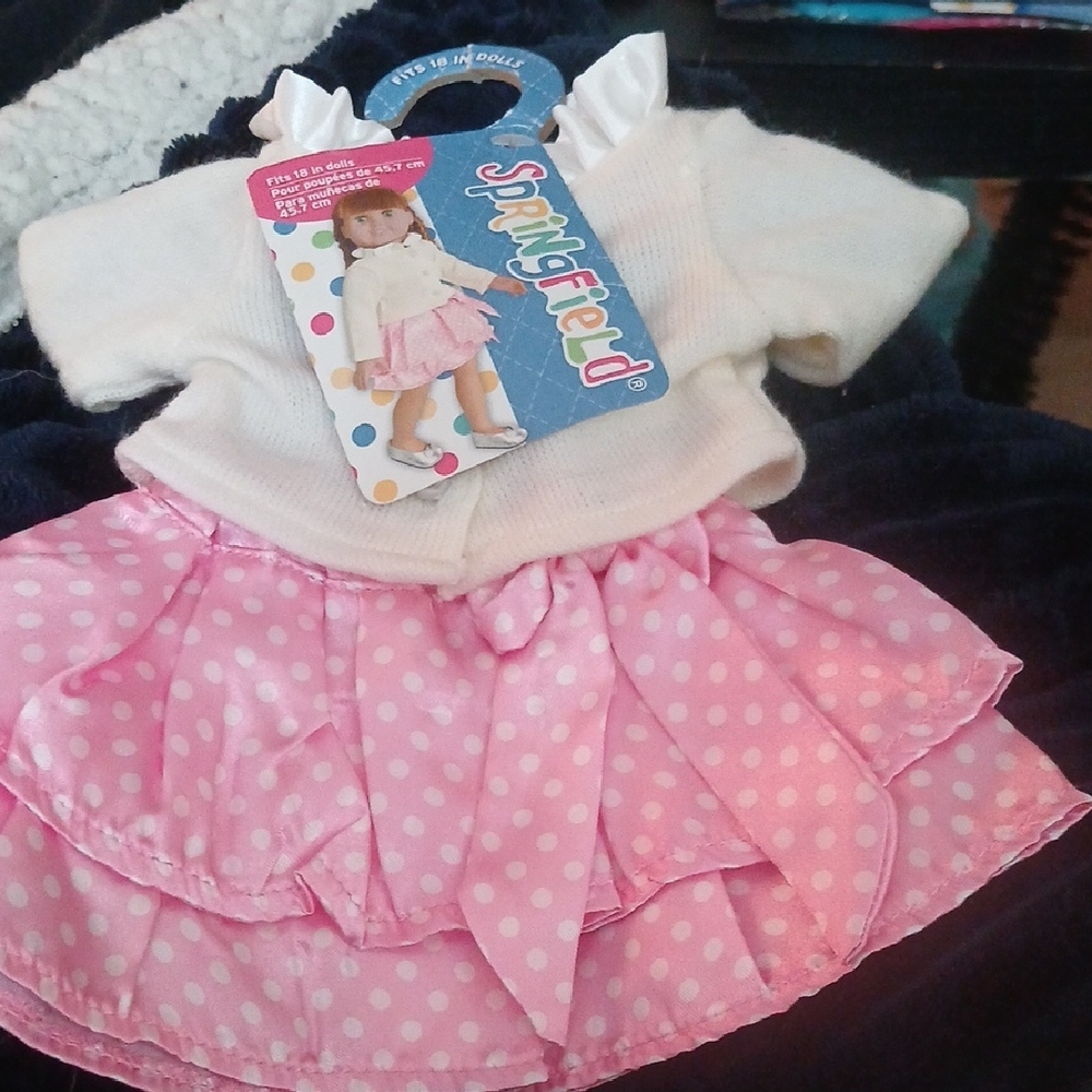 Pink Polka Dot Doll Outfit